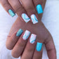 Press on Nails - Blauw Wit - Short Oval