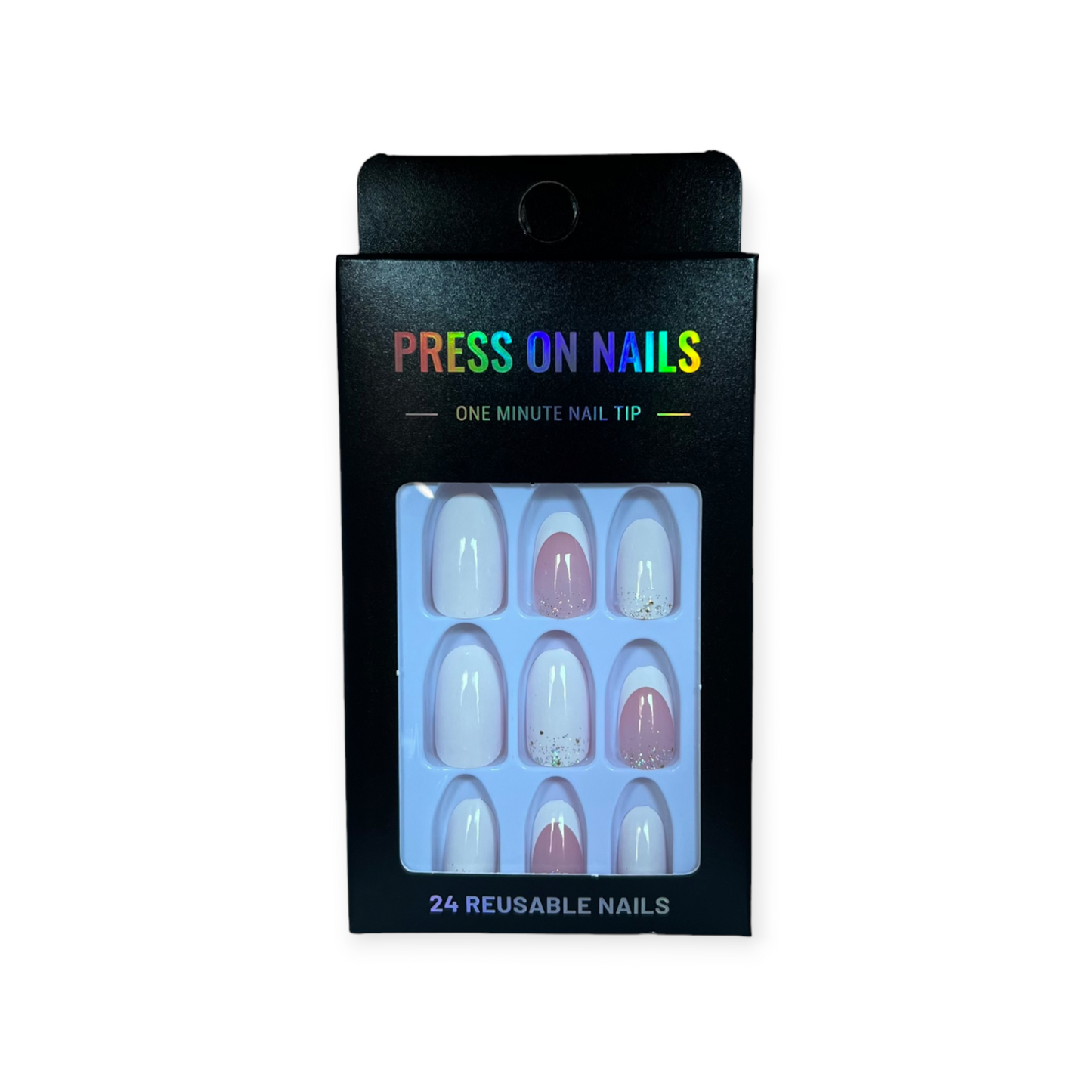 Press on Nails - Roze Wit - Almond