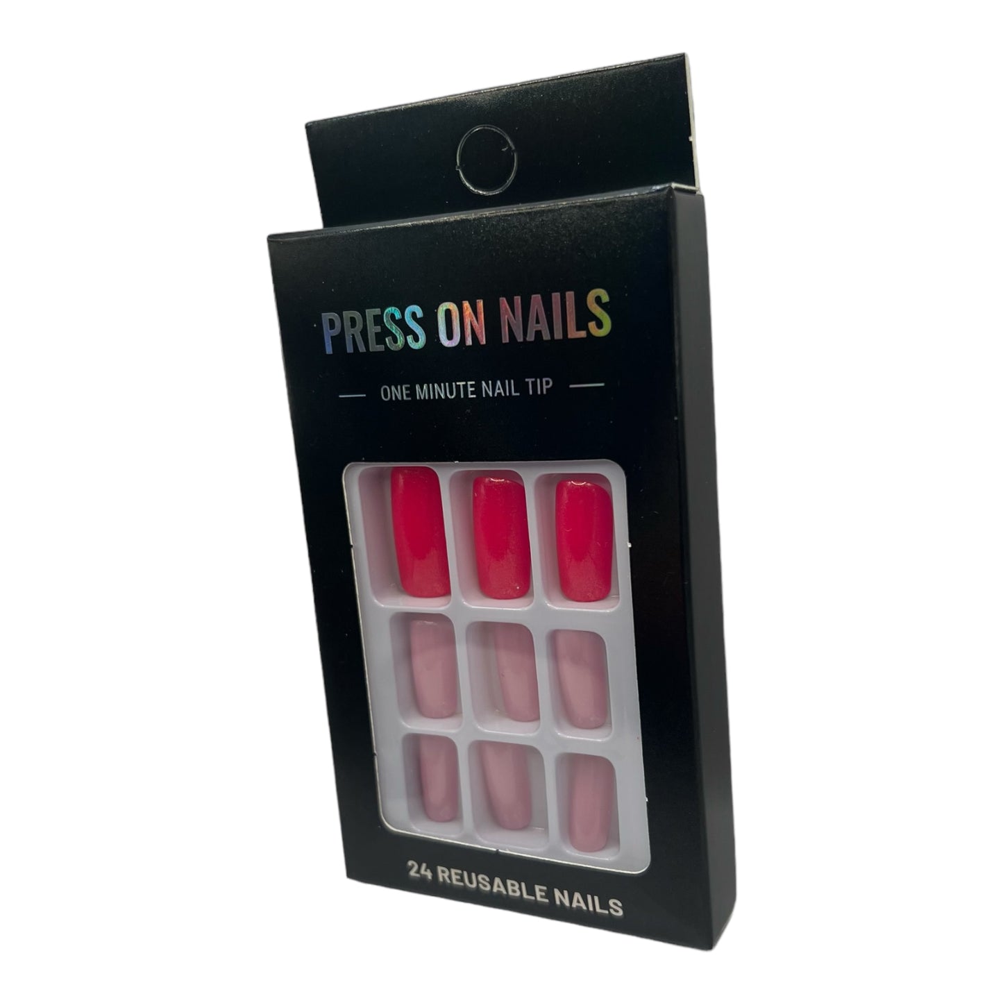 Press on Nails - Glossy Roze - Squared Oval