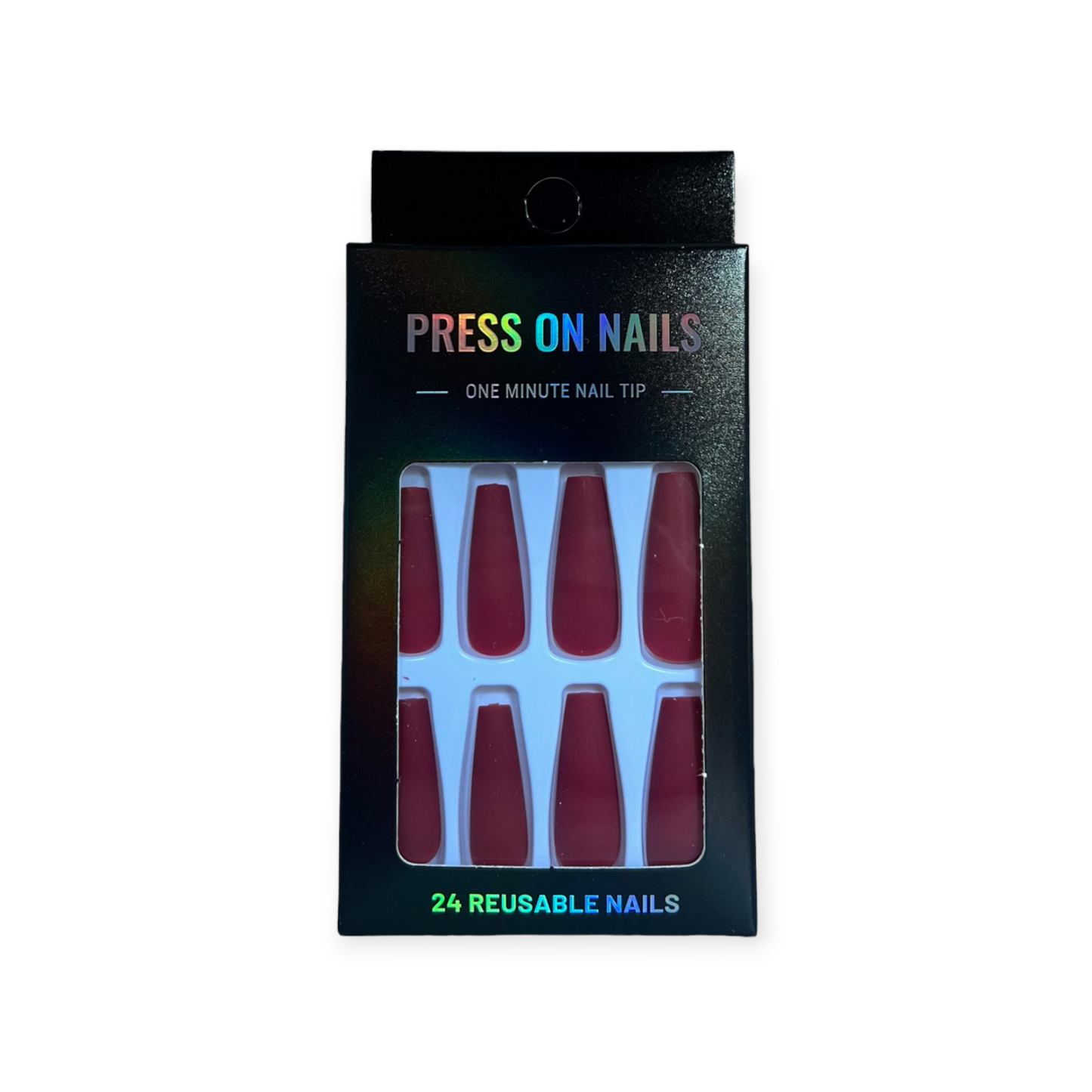 Press on Nails - Bordeaux Rood - Coffin