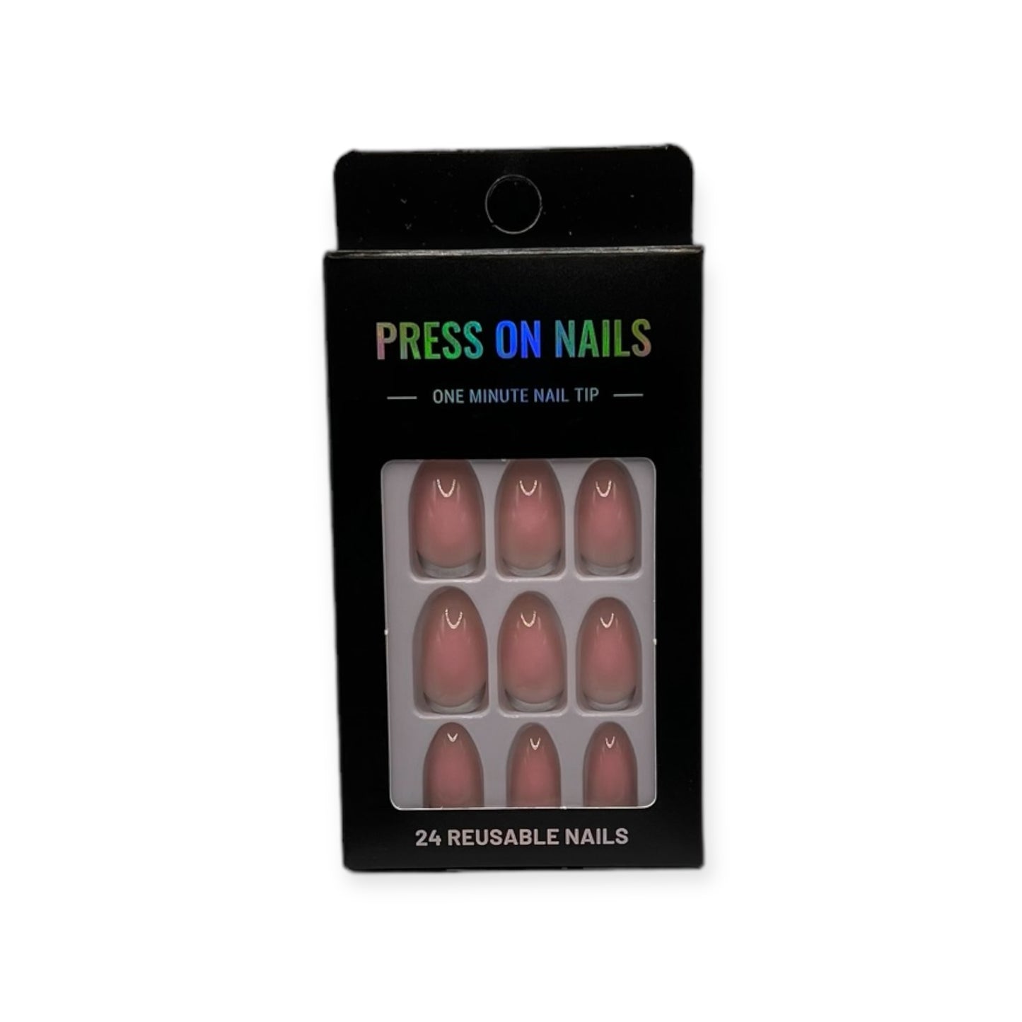 Press on Nails - Roze Zilver - Almond