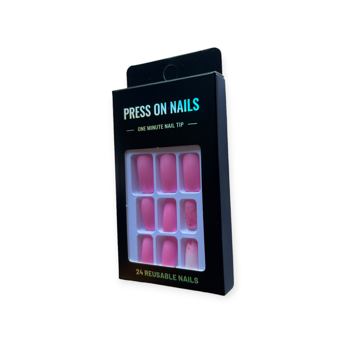 Press on Nails - Roze Glitter - Short Oval