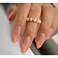 Press on Nails - Oranje Floral - Almond