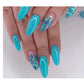 Press on Nails - Blauw Glitter - Almond