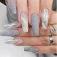 Press on Nails - Zilver - Coffin